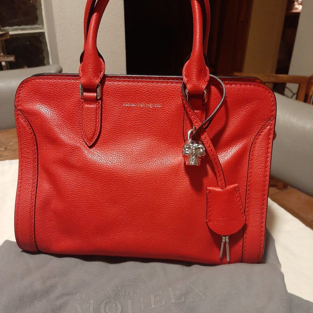 Alexander McQueen Small Padlock Skull Leather Satchel